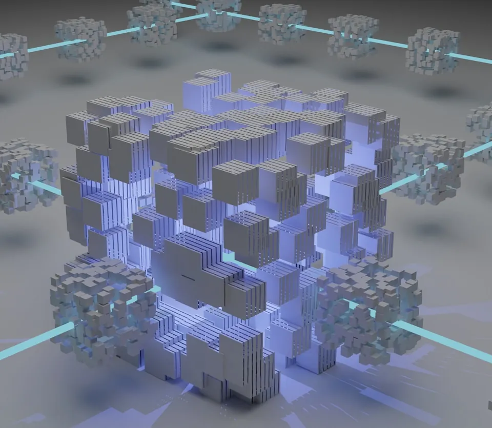 Abstract render of a modular data structure
