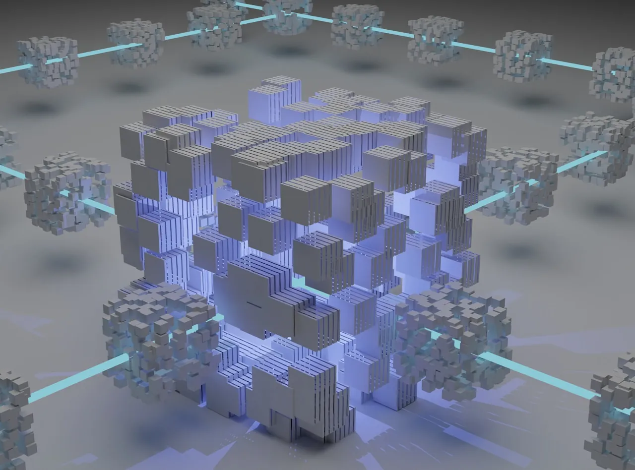 Abstract render of a modular data structure
