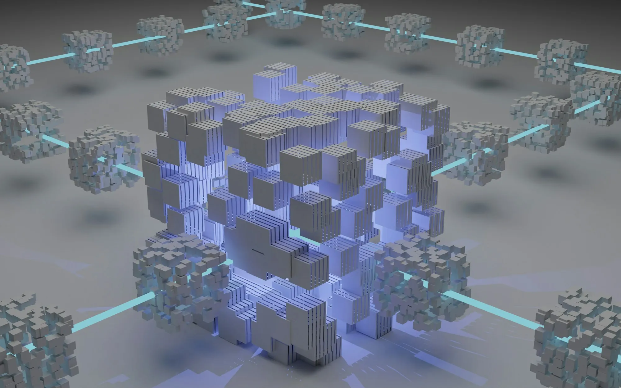 Abstract render of a modular data structure