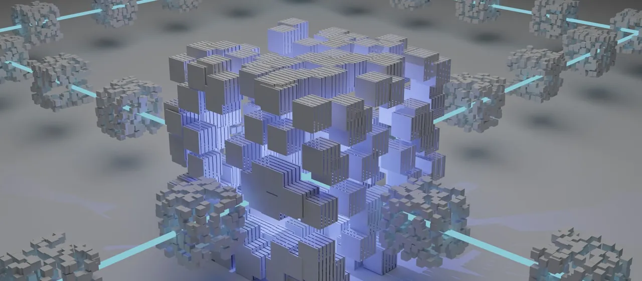 Abstract render of a modular data structure