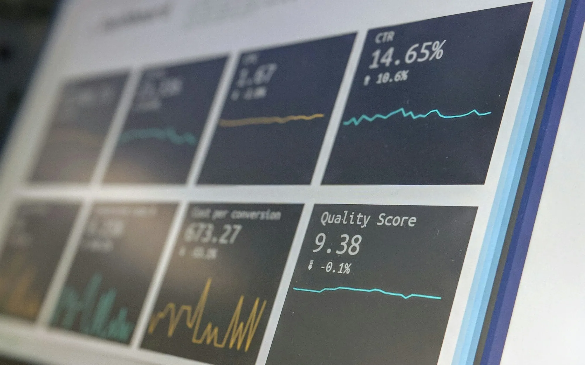 Live metrics and quality scores on a monitoring dashboard